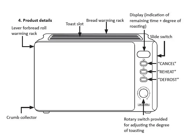 arendo-304280-Frukost-4-Slices-Toaster-1