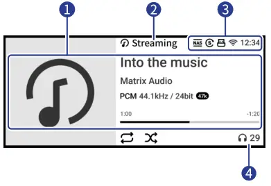 MATRIX AUDIO Element X2 Music Streamer - lcd