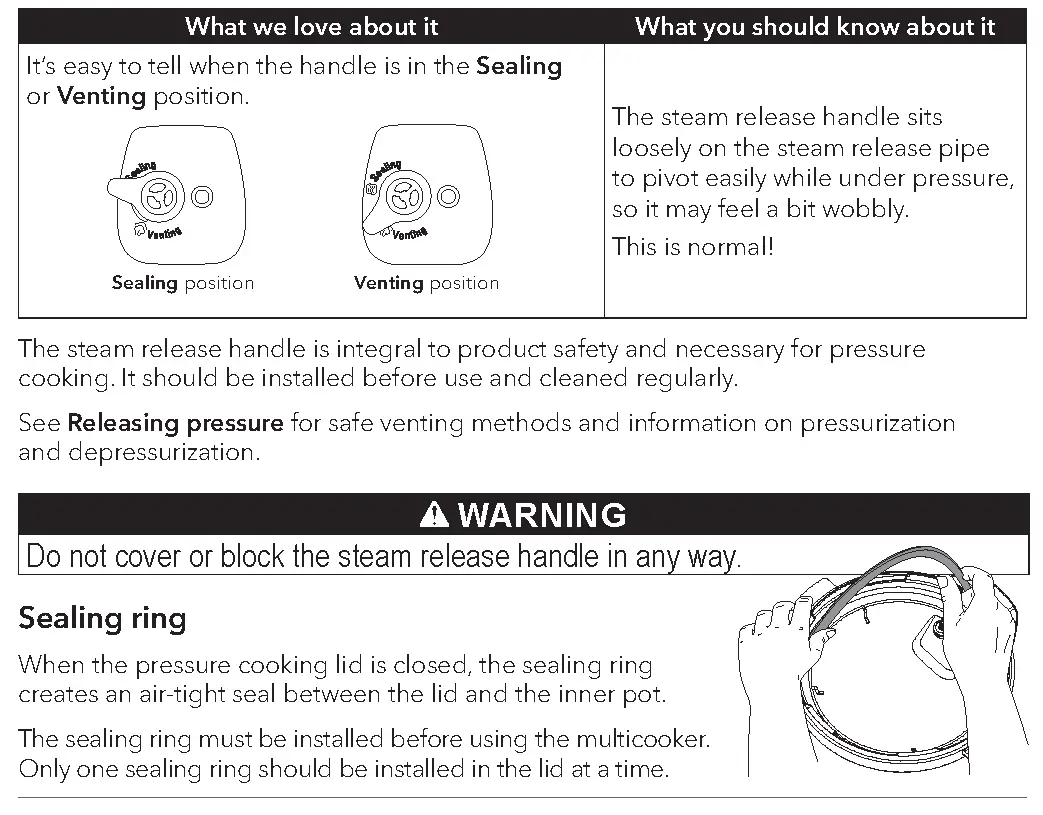 Steam release handle
