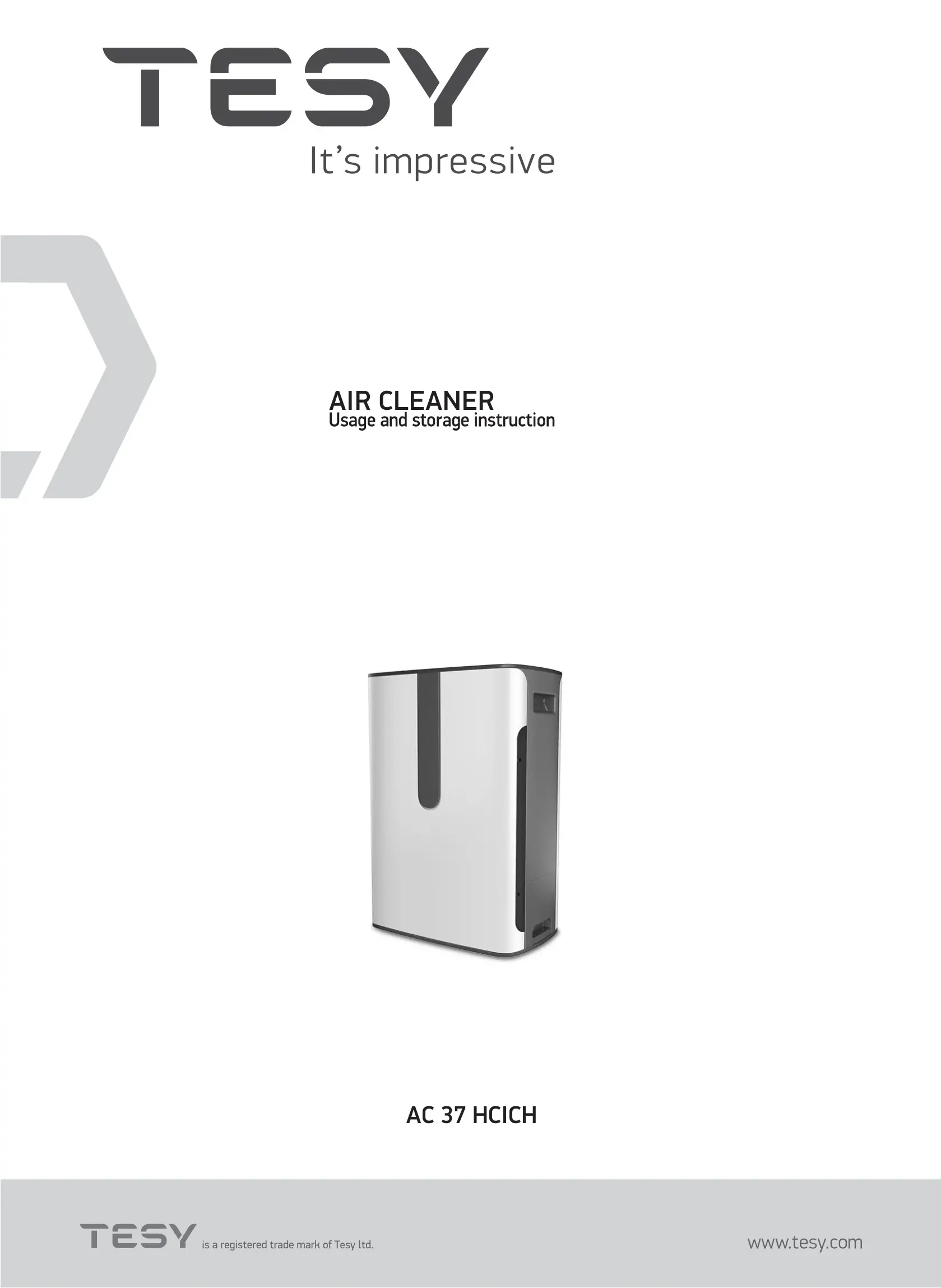 TESY AC 37 HCICH Air Cleaner Instruction Manual