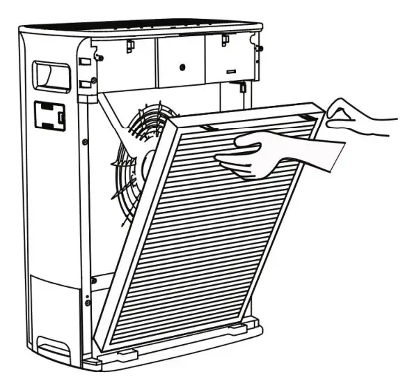 TESY AC 37 HCICH Air Cleaner - Replace the filter. Pull out the filter by the tip