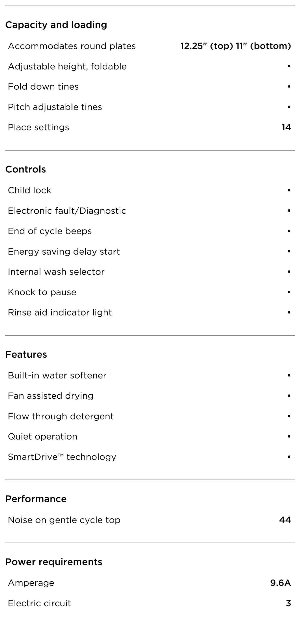 Fisher Paykel DD24DHTI9 Integrated Double DishDrawer Dishwasher, Tall, Sanitize - SPECIFICATIONS 2