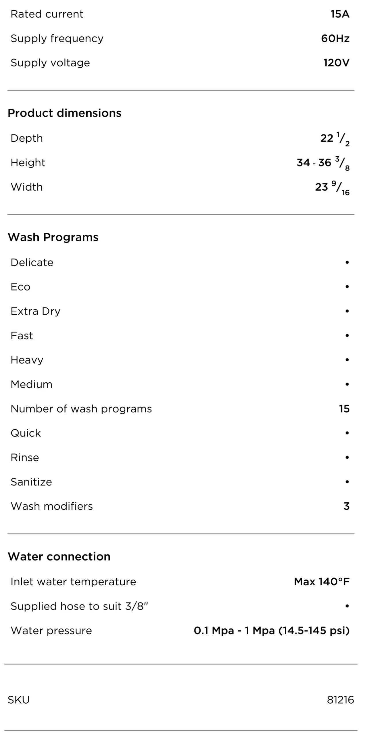 Fisher Paykel DD24DHTI9 Integrated Double DishDrawer Dishwasher, Tall, Sanitize - SPECIFICATIONS 3
