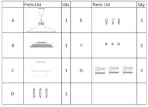 John Lewis House Stockholm Rise - Parts list