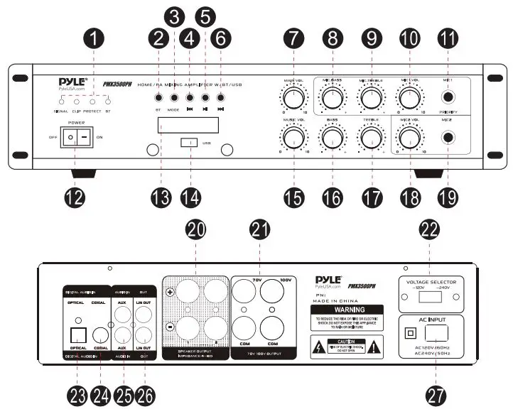 PYLE Mixing Amplifier 1