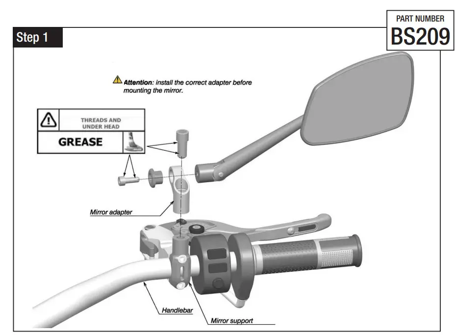 rizoma BS209 4D Right Rearview Mirror - Fig 2