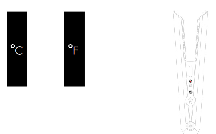 dyson Corrale Hair Straightener - Changing temperature units