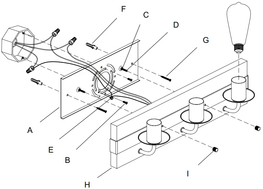 Hunter 19432 3 Light Vanity - Fig 1