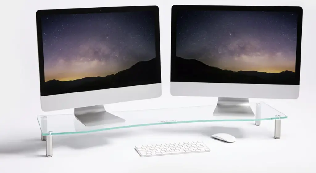 3000294 Black Glass Adjustable Monitor Stand XL