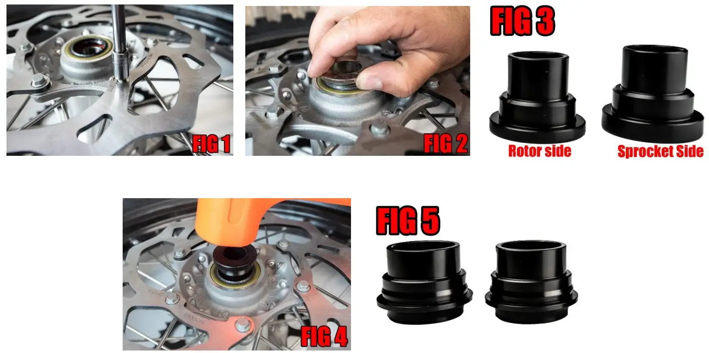 Enduro Engineering 2020-2023 Wheel Spacers with Rear Rotor Beta fig