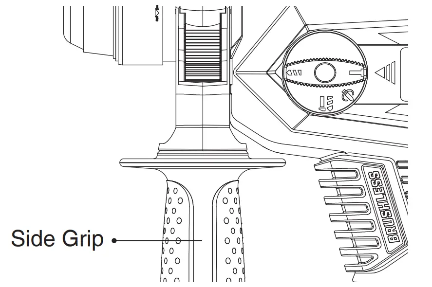 Ronix 8910K Brushless Rotary Hammer INSTALL OR REMOVE SIDE GRIP