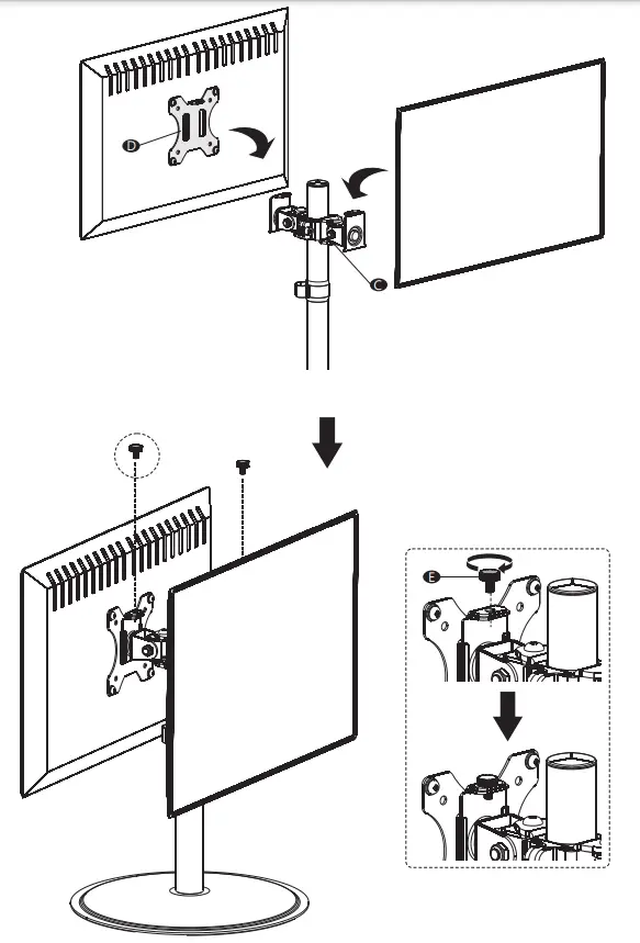 WALI MF002S Articulating Monitor Desk Stand - Step 5