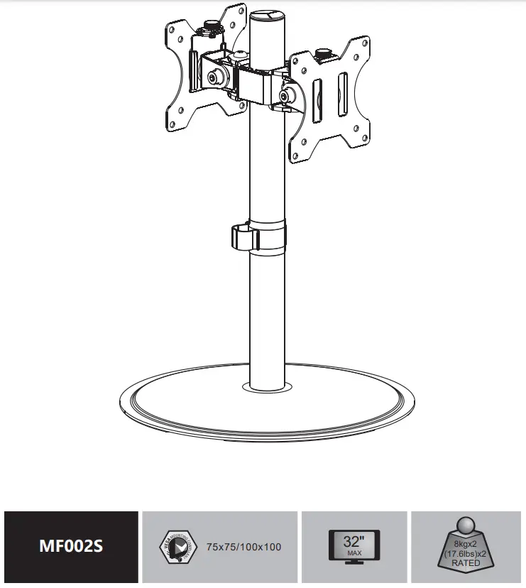 WALI MF002S Articulating Monitor Desk Stand