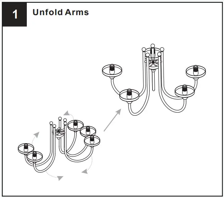 QUOIZEL ROW5022MBK Rowland 5-Light Matte Black Chandelier - Unfold Arms