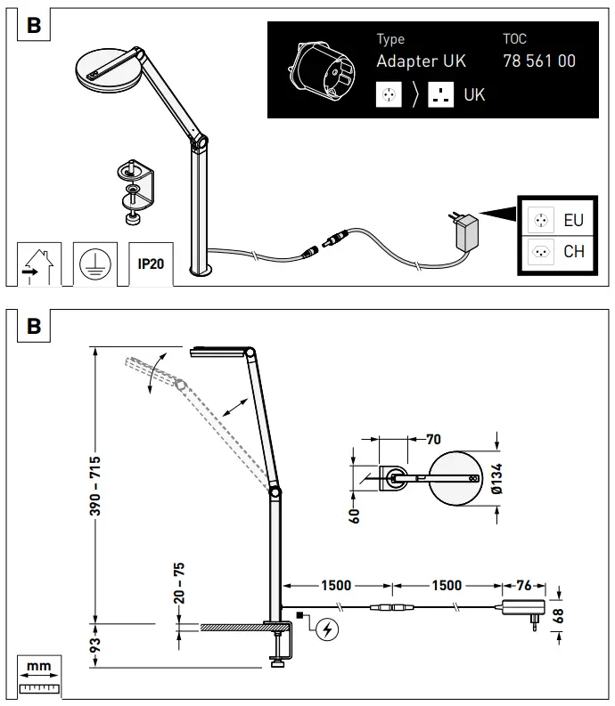 TRILUX CULTEGA T COM LED Compact Desktop Luminaire - fig 4
