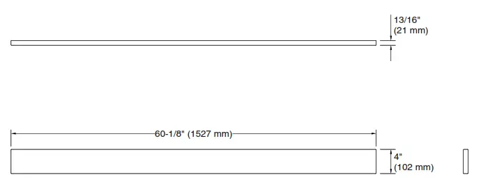 KOHLER K 25818 4 x 60 Inch Quartz Backsplash-fig1