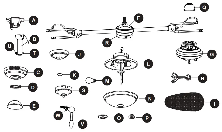 Harbor Breeze L0982-CBK Twin Breeze II Ceiling Fan - fig 1