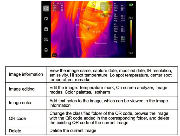 UNI-T UTi740H Professional Thermal Imager User Manual - Image Browsing and Editing