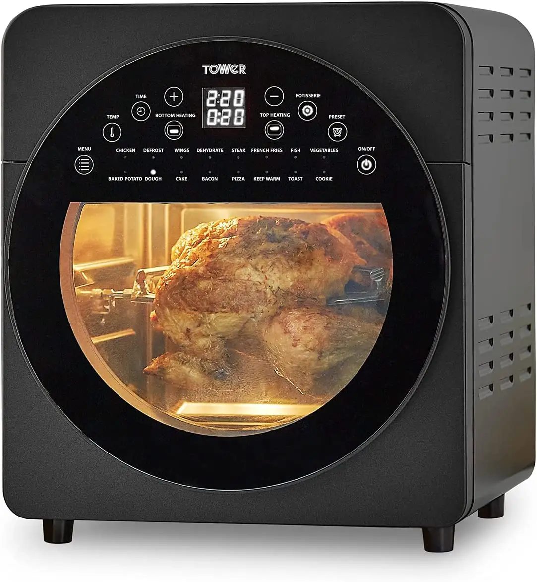TOWER T17051BLK Digital Air Fryer Oven with Rotisserie