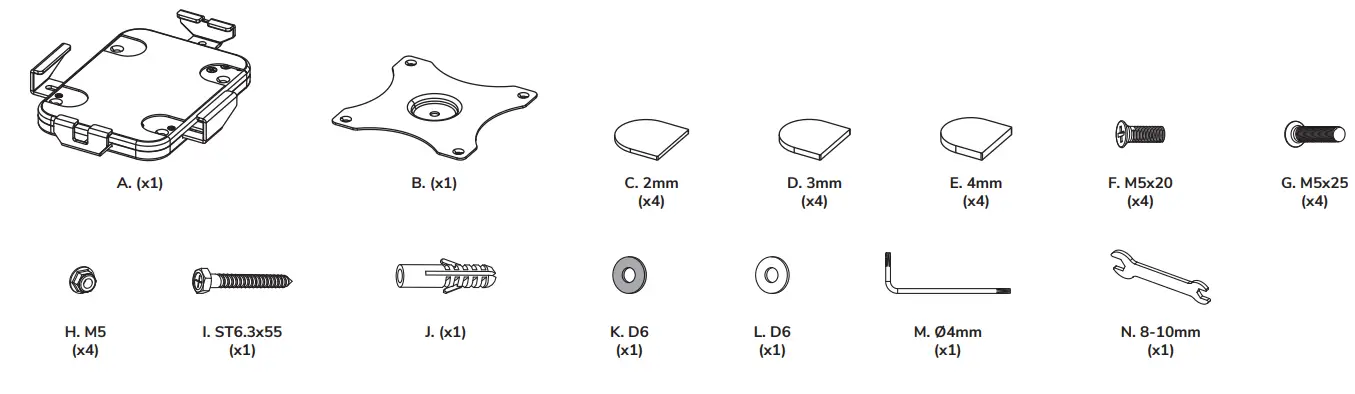 Neomounts WL15-625BL1 Tablet Mount - PARTS