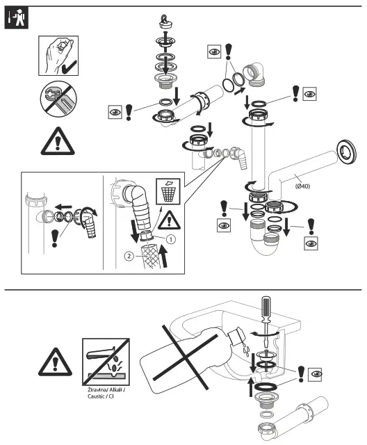 ALCA PLAST A434-ECO Space-Saving Siphon for Washbasin - 2