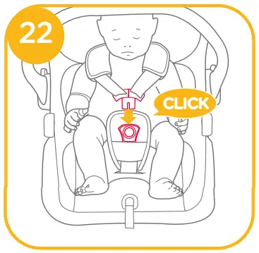 Securing Child in the enhanced Infant Child Restraint