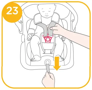 Securing Child in the enhanced Infant Child Restraint
