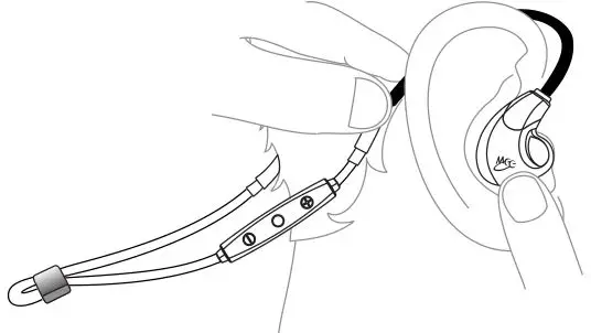 MEELECTRONICS Bluetooth Wireless Headphones X7 - Bend the memory wire around your ears to achieve a conforming fit