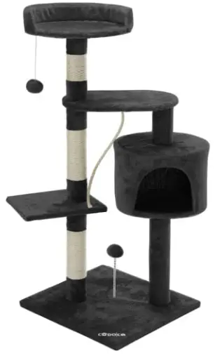 MAX PETS 8720512987591 Cat Scratching Pole with House Light Grey Instructions PRODUCT