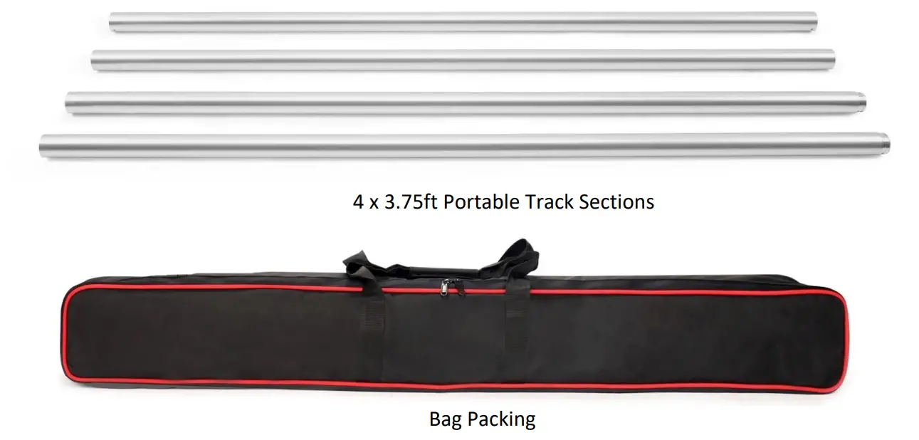 PROAIM TRK-4P 7.5ft Track Aluminium Pipe Kit - Box