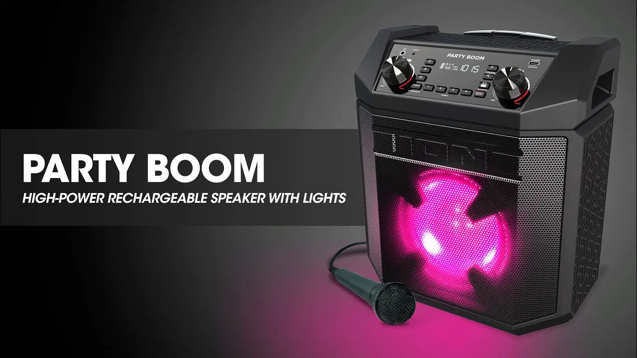 Ion 27542910 Party Boom Portable Rechargeable Bluetooth Speaker User Guide