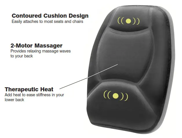 Homedics BK-150 BackMaster 2-Motor Back Cushion - 2-Motor Back Cushion