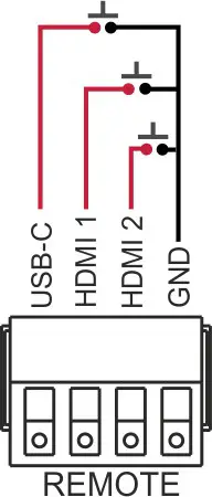KRAMER VP-451 HDMI USB-C Scaler - Connecting the Remote Control Switches