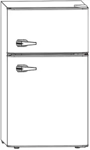 INSIGNIA 31 Cu Ft Retro Compact Refrigerator - warning