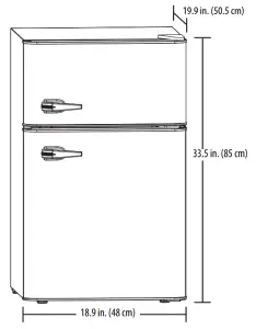 INSIGNIA 31 Cu Ft Retro Compact Refrigerator - Dimensions