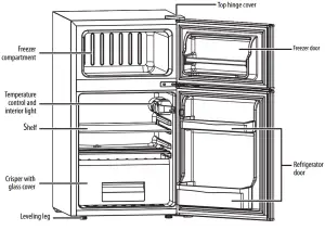 INSIGNIA 31 Cu Ft Retro Compact Refrigerator - Refrigerator parts