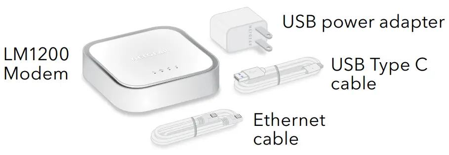 NETGEAR LM1200 LTE Modem - What s in the box