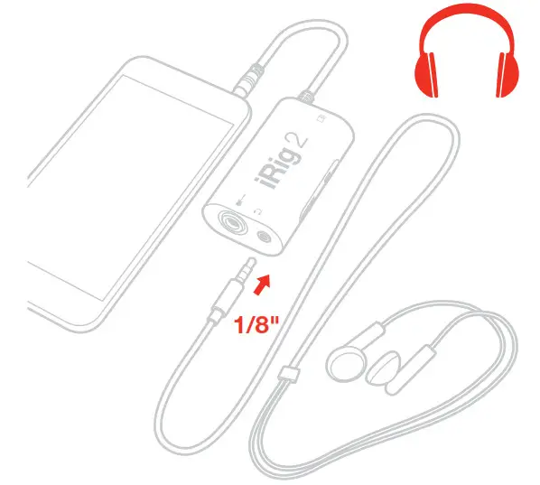 Plug your headphones or earbuds into iRig