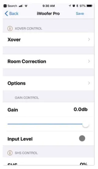 EARTHQUAKE SOUND MiniMe DSP P-15 Subwoofer - Menu