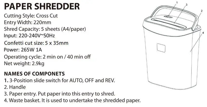 anko Cross Cut Shredder - Paper Shredder