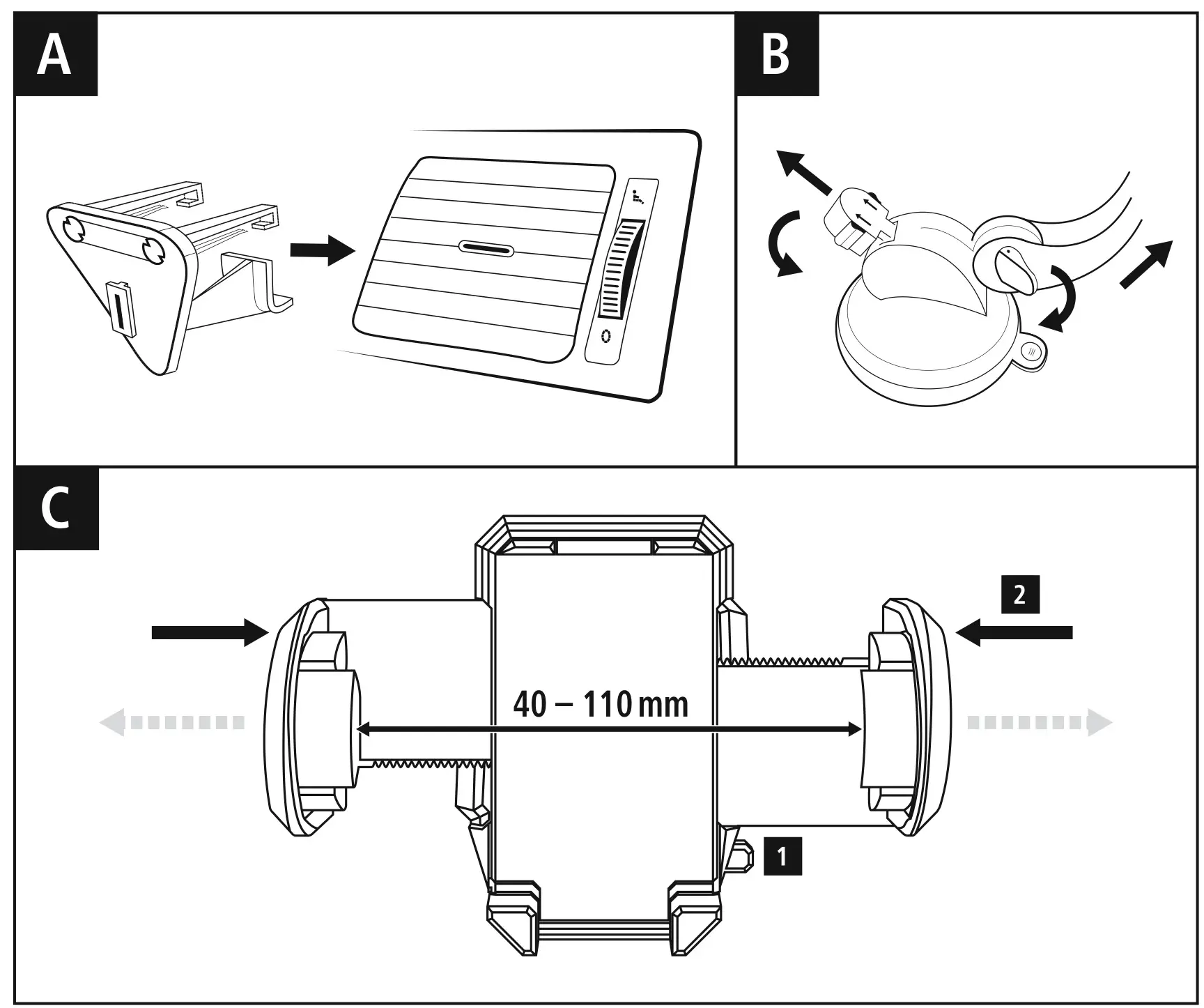 hama 201521 Universal Smartphone Halter Set - figure A,B,C