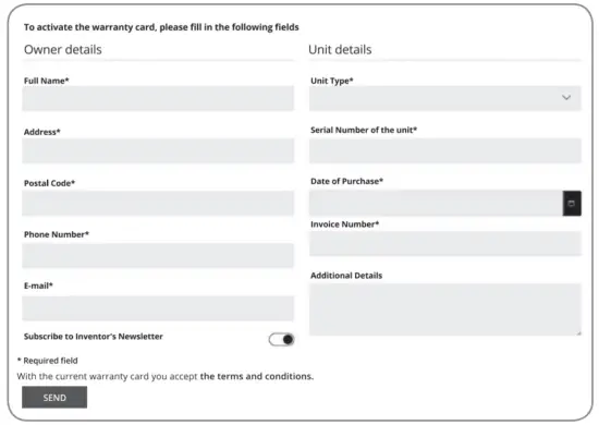 Activate your Warranty