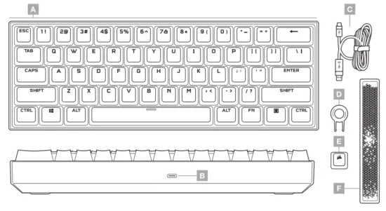 CORSAIR K65 RGB Mini Gaming Keyboard - fig