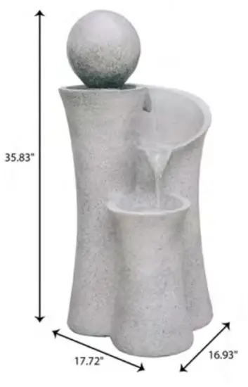XBRAND CR3617FTNA Sphere Cascading Fountain - 6