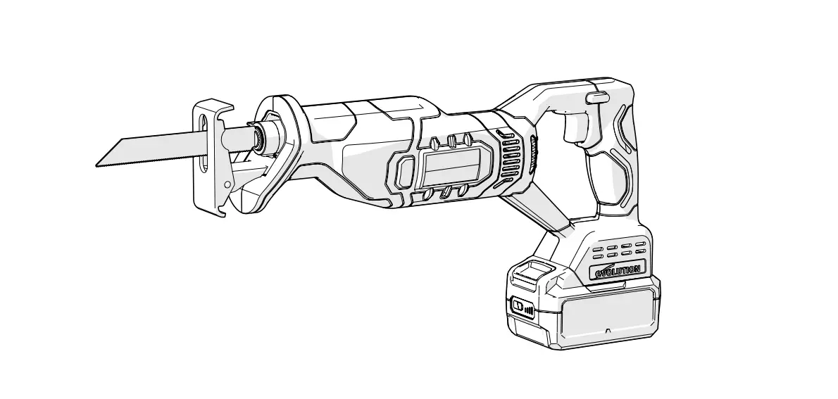 Evolution R150 Rcp-li 18v Li-ion Ext Cordless Reciprocating Saw Instruction Manual