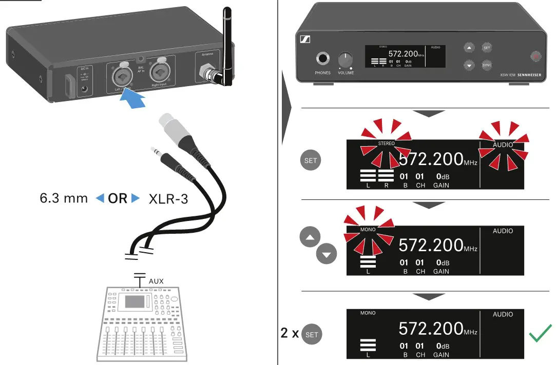 SENNHEISER XSW IEM EK XS Wireless In-Ear Monitoring System - Mono