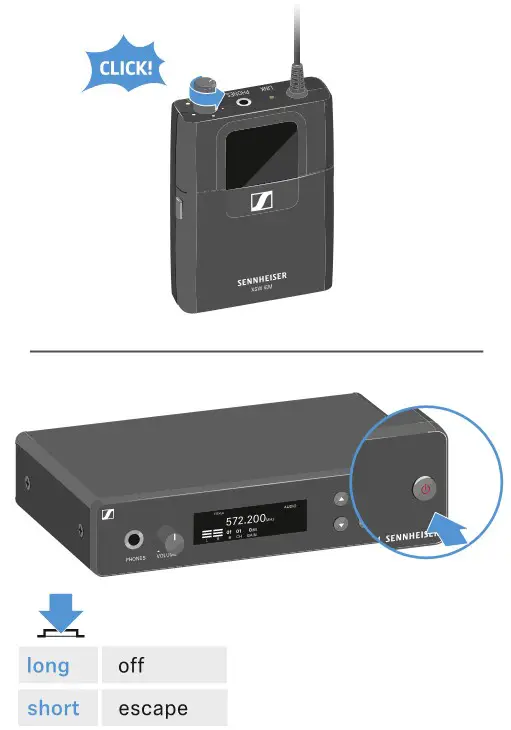 SENNHEISER XSW IEM EK XS Wireless In-Ear Monitoring System - Off