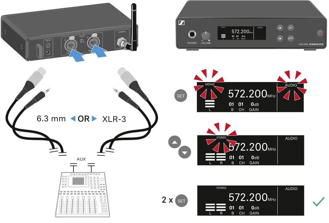 SENNHEISER XSW IEM EK XS Wireless In-Ear Monitoring System - Stereo