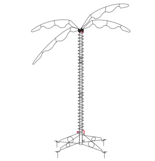 COSTWAY EU10033 EU10032 LED Rope Lighter Palm Tree