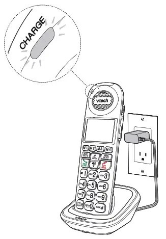 vtech Amplified Accessory Handset Big Buttons Display - Charge the battery